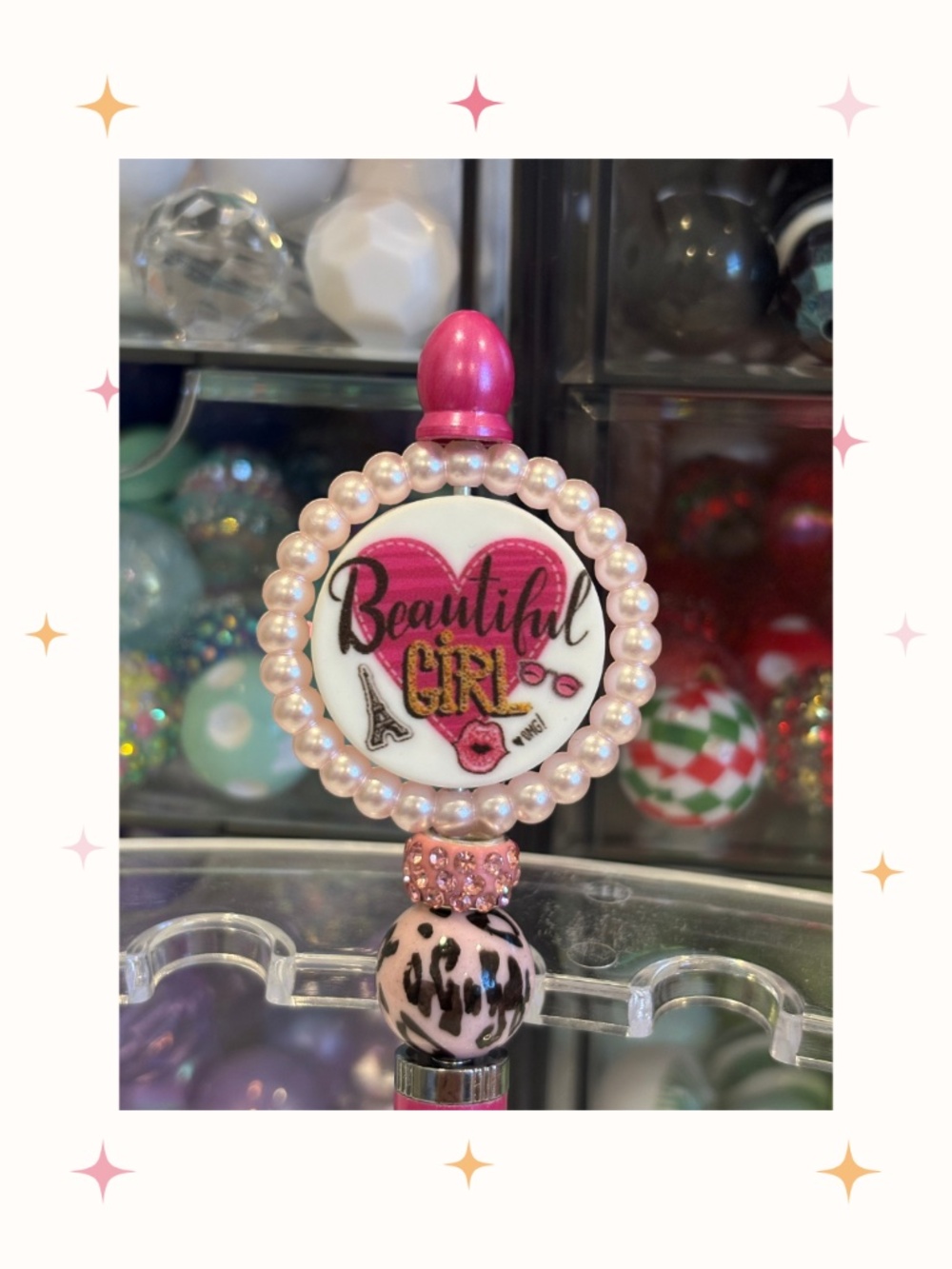 Handmade Stylus Beautiful Girl Beaded Pen